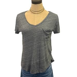 ABERCROMBIE & FITCH Heather Gray V Neck Pocket Tee T-Shirt Top size XS